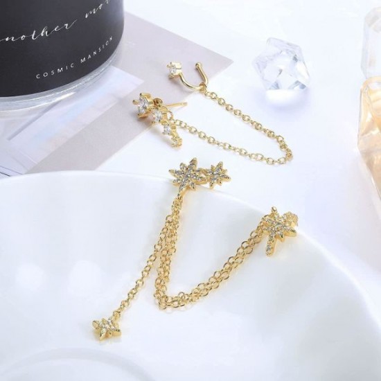 4PCS Ear Cuff Earrings Chain Earrings For Women Leaf Ear Earrings Butterfly Earrings Wrap Clip On Earring Star Crawler Dangling Tassel Chain Earrings For Girls 4PCS Ear Cuff Earrings Chain Earrings For Women Leaf Ear Earrings Butterfly Earrings Wrap Clip On Earring Star Crawler Dangling Tassel Chain Earrings For Girls